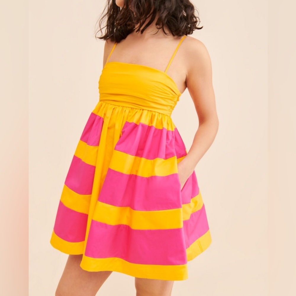 AMUR Aslin Colorblock Mini Dress Size 6 - Picture 7 of 16